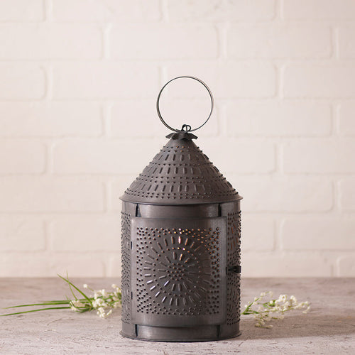 Cozy 15" Fireside Lantern in Rustic Kettle Black
