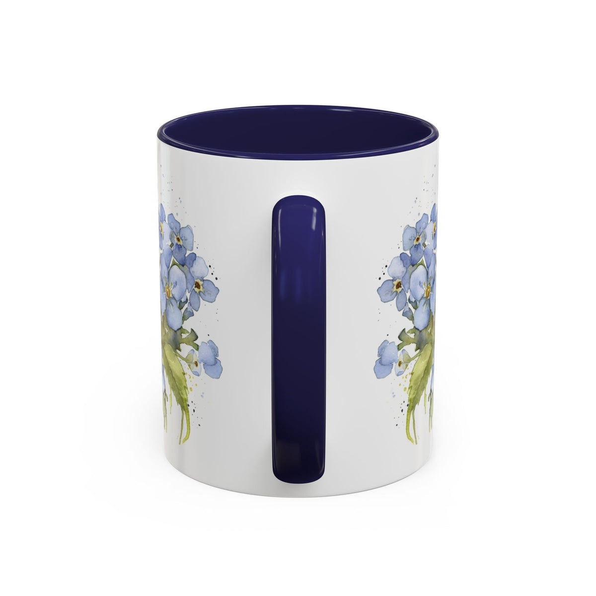 Botanical Bee Blue Floral Ceramic Coffee Mug - Cottage Style Coffee Mug