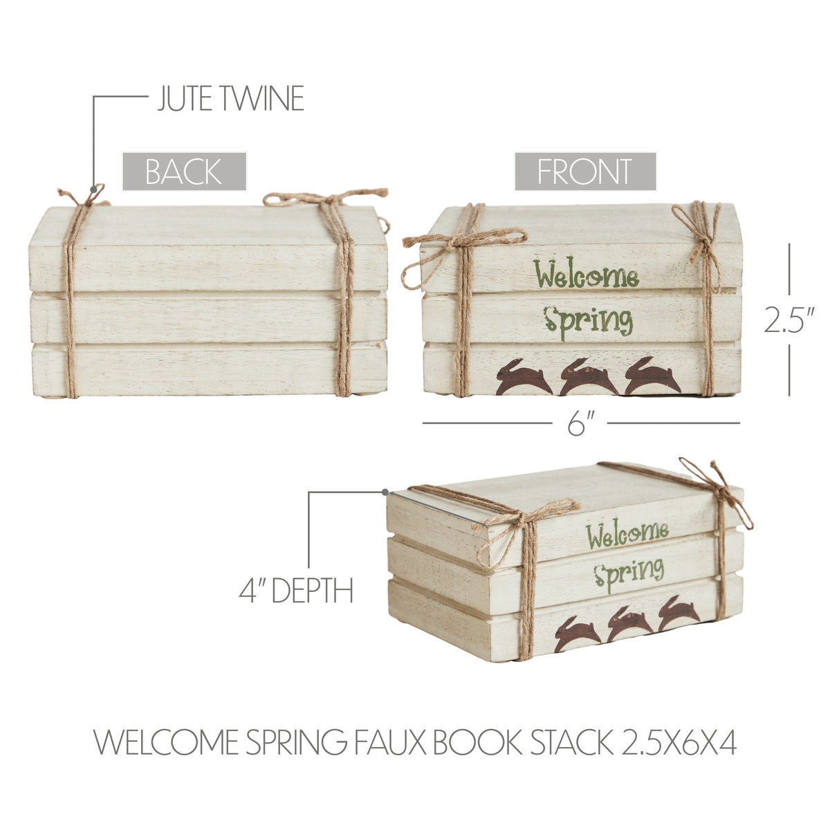 Faux Book Stack: Welcome Spring - Decor for Shelf or Mantel