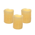 Set of Three Cozy LED Wax Drip Candles