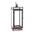 Traditional Farmhouse Black Metal Lantern, 20.5" Tall