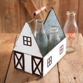 White Barn Metal Caddy – Rustic Farmhouse Kitchen Organizer & Countertop Decor