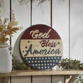 1776 Patriotic Welcome Sign 10" Round – Rustic Americana Wall Decor for Porch or Entryway