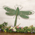 Rustic Green Metal Dragonfly Wall Decor