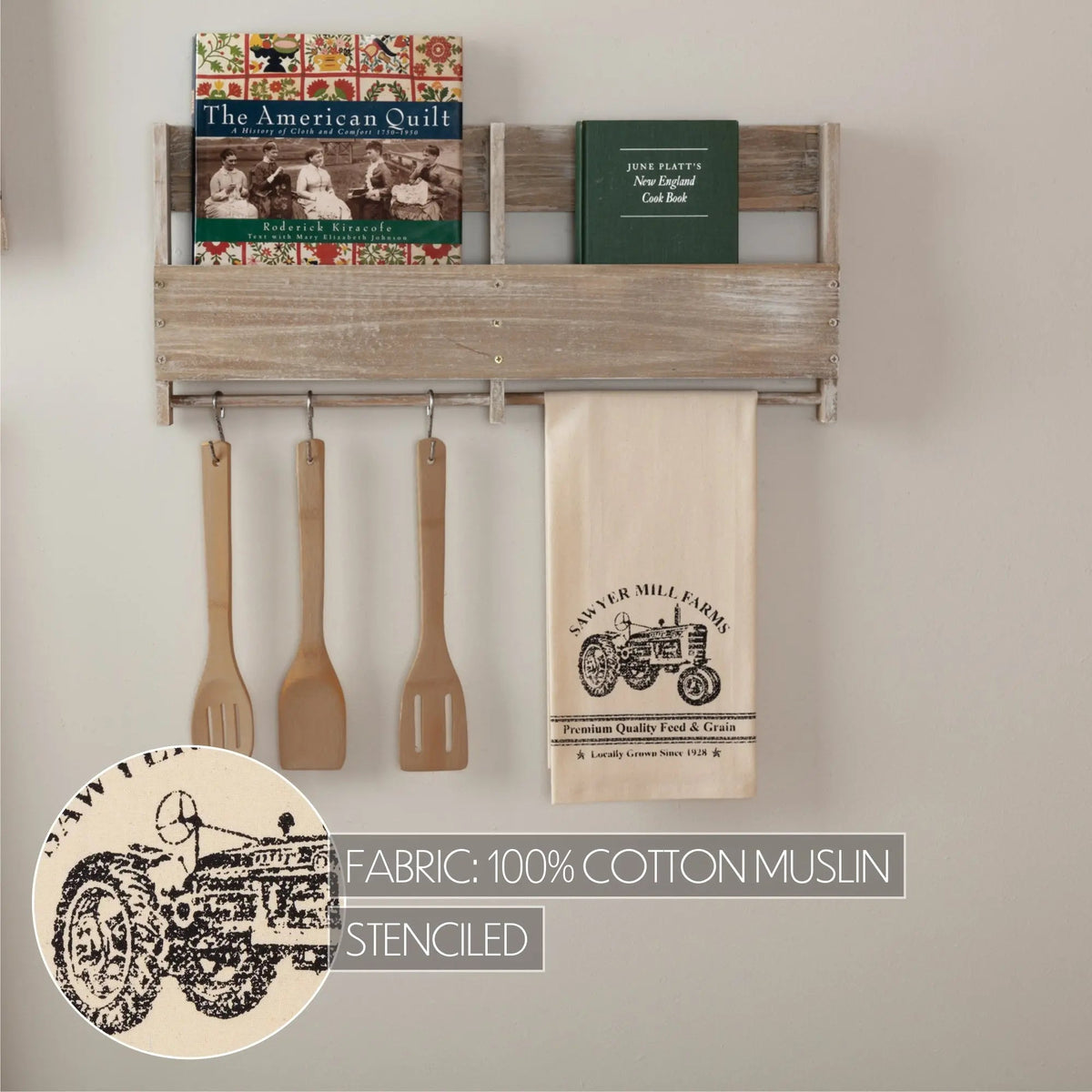 Sawyer Mill Tractor Tea Towel – Farmhouse Kitchen Decor Cotton Dish Towel