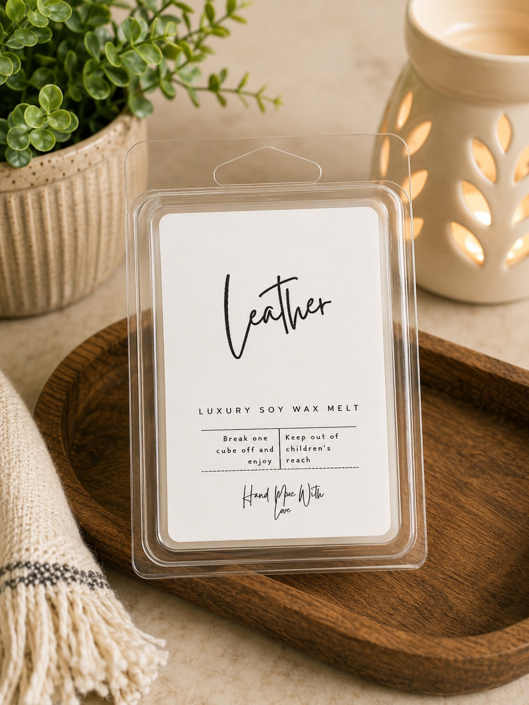 Leather Scented Premium Soy Wax Melts – Warm Rustic Home Fragrance for Wax Warmers