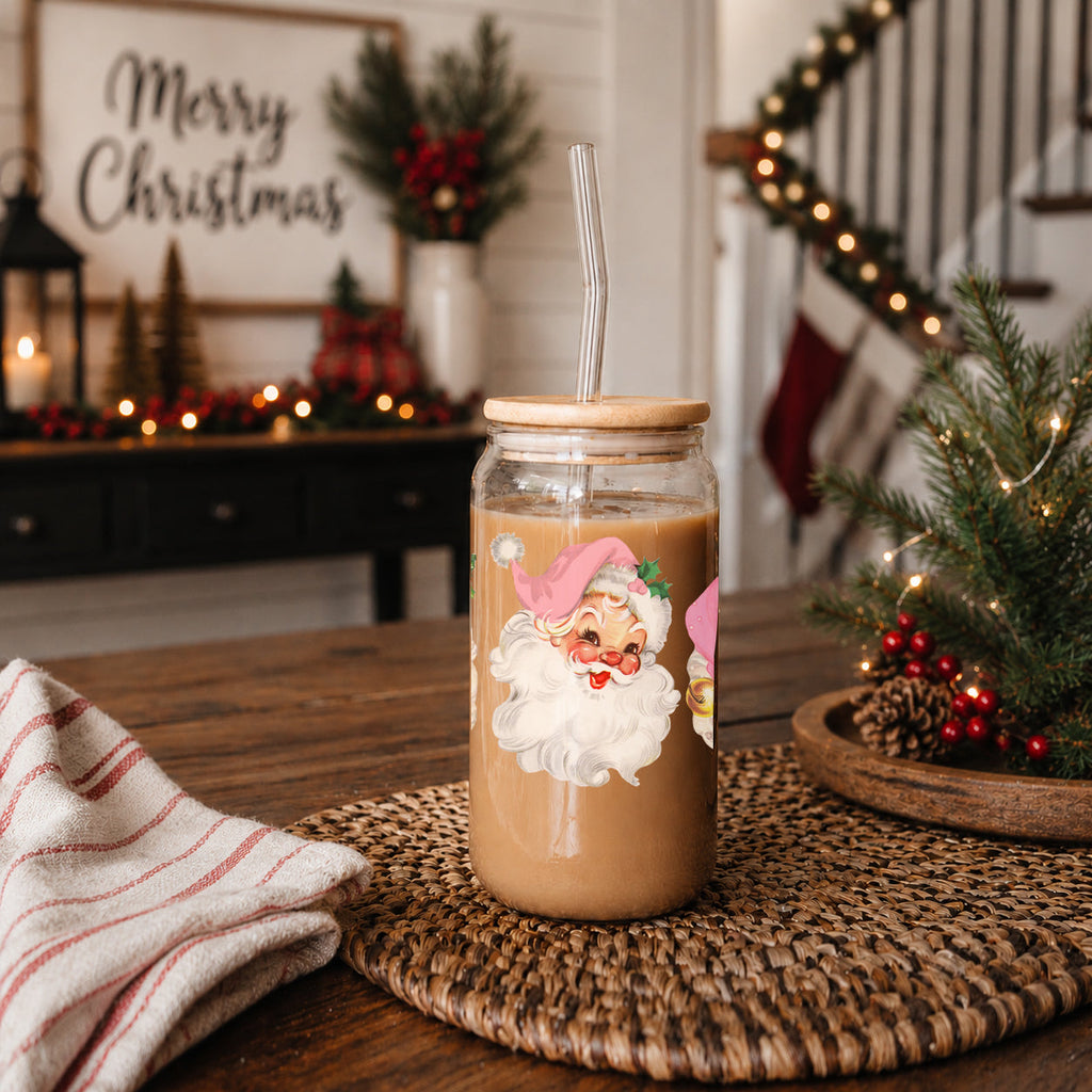 Vintage Pink Santa 17oz