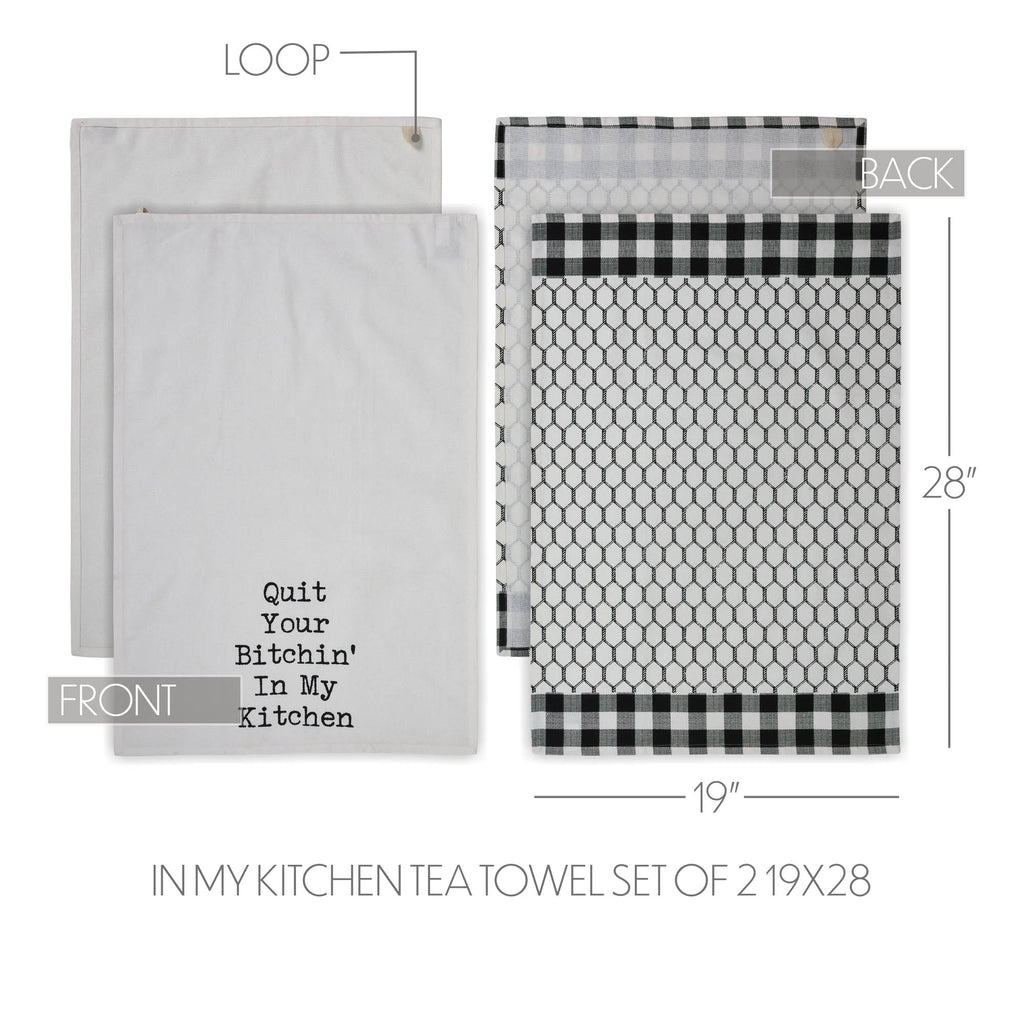 Quit Your Bitchin' In My Kitchen Tea Towel Set - Set of 2