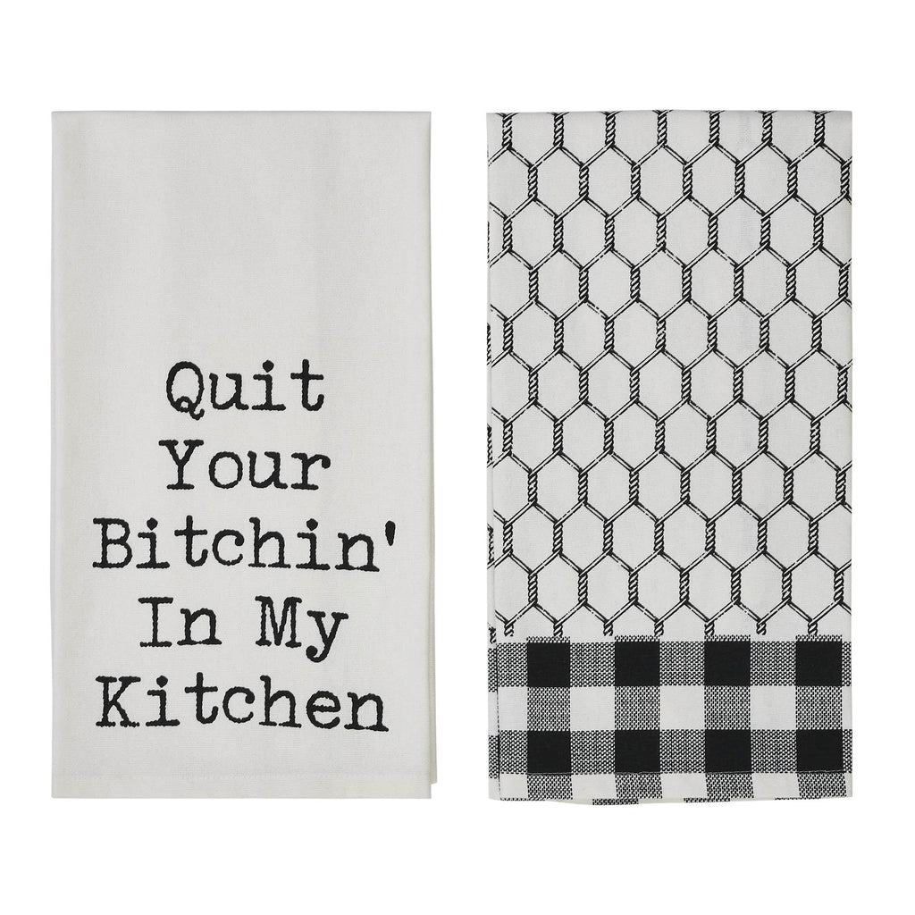 Quit Your Bitchin' In My Kitchen Tea Towel Set - Set of 2