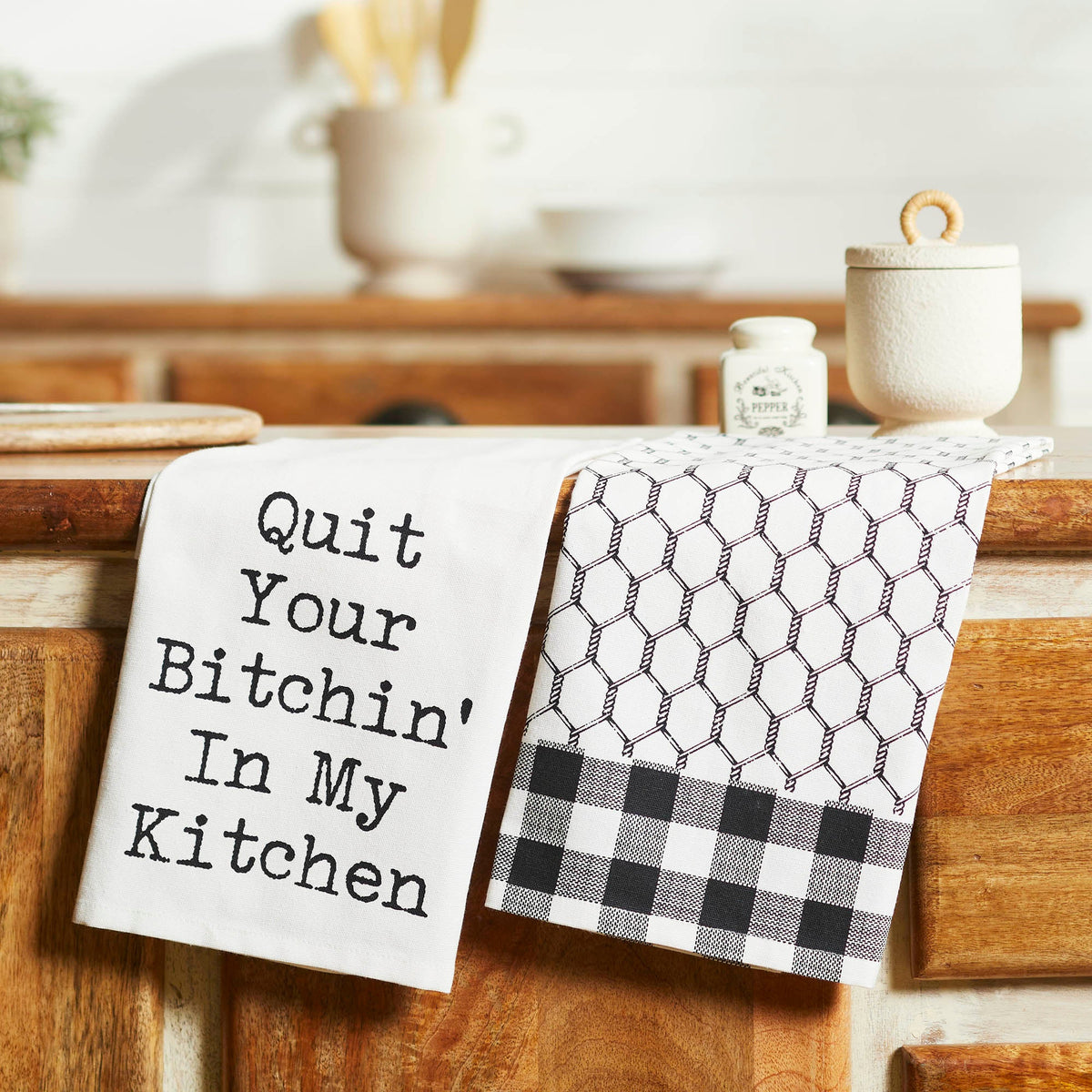 Quit Your Bitchin' In My Kitchen Tea Towel Set - Set of 2
