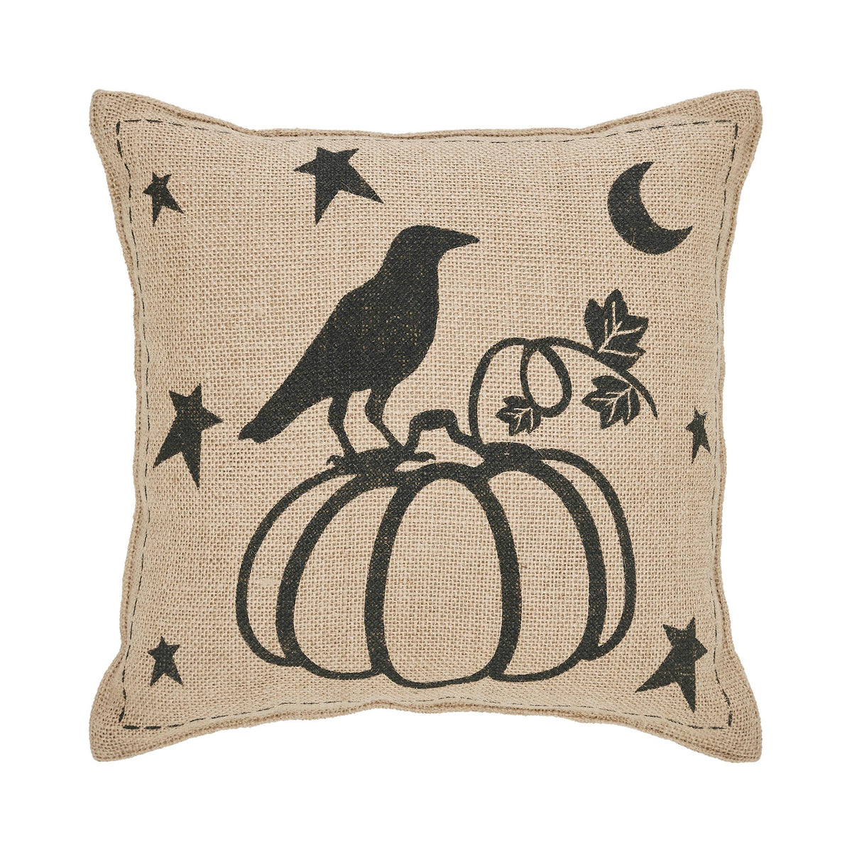 Raven & Pumpkin Gothic Fall Throw Pillow