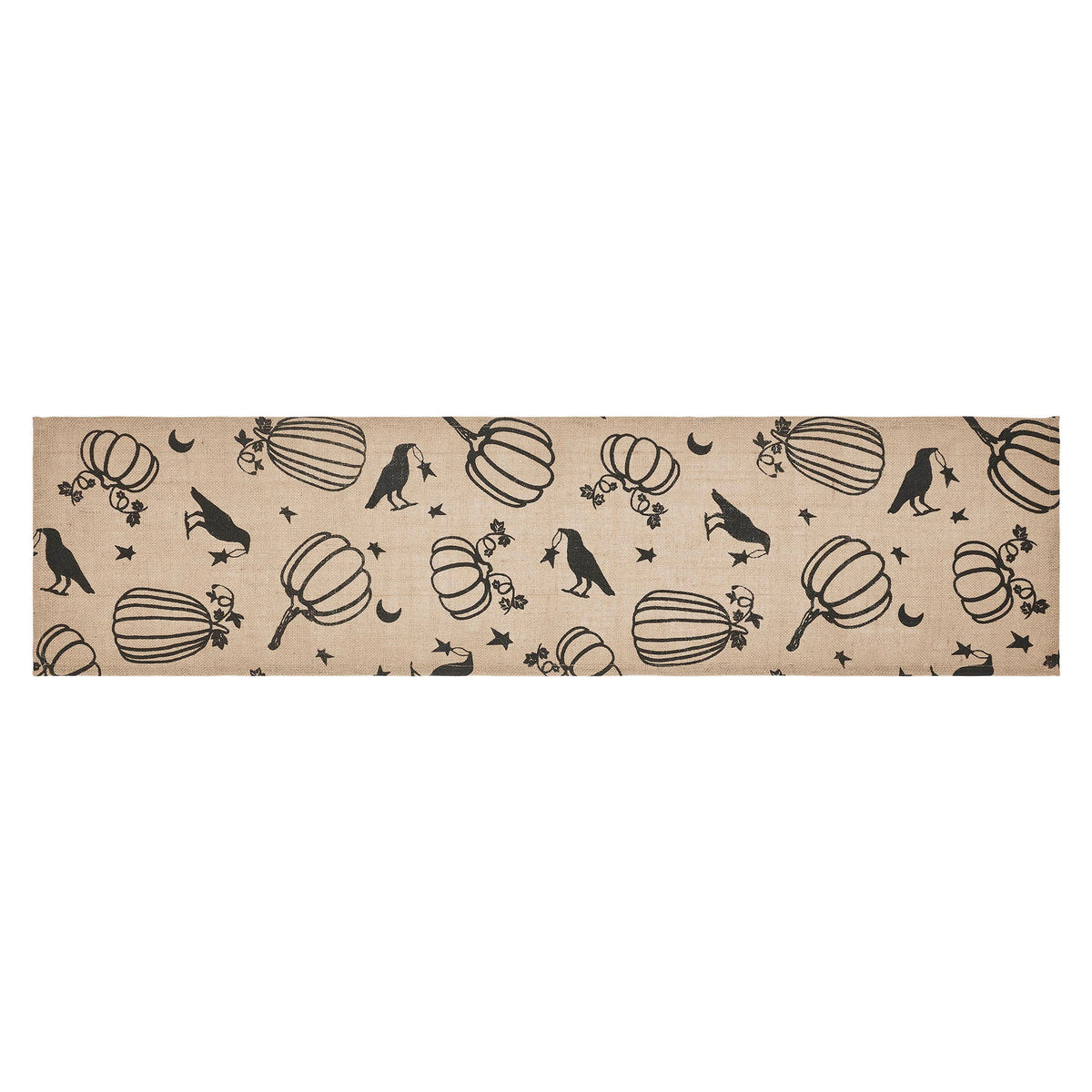 Raven & Pumpkin Gothic Halloween Table Runner