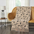 Midnight Harvest Pumpkin & Raven Woven Throw Blanket – 50" x 60" Cozy Fall Accent