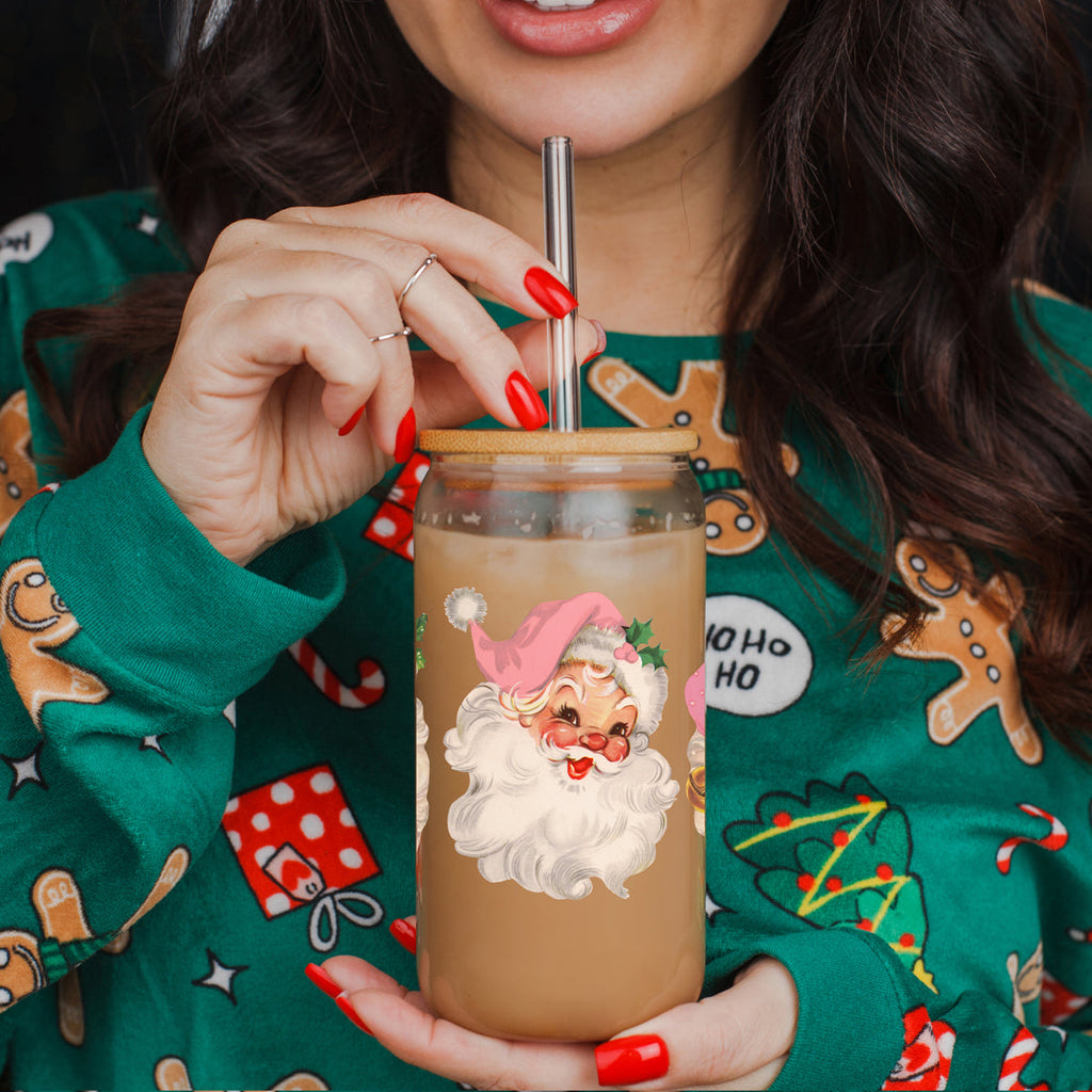 Vintage Pink Santa 17oz