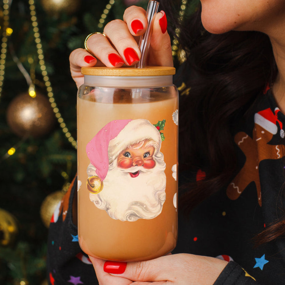 Vintage Pink Santa 17oz