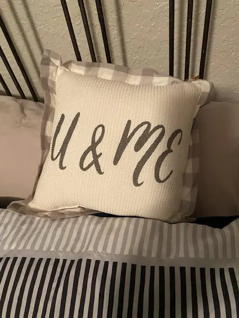 Finders Keepers You & Me Throw Pillow – Rustic Farmhouse Accent Pillow for Couch or Bed